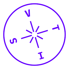 Logo vtis. Simbol kompasa- ob straneh črke V T I S