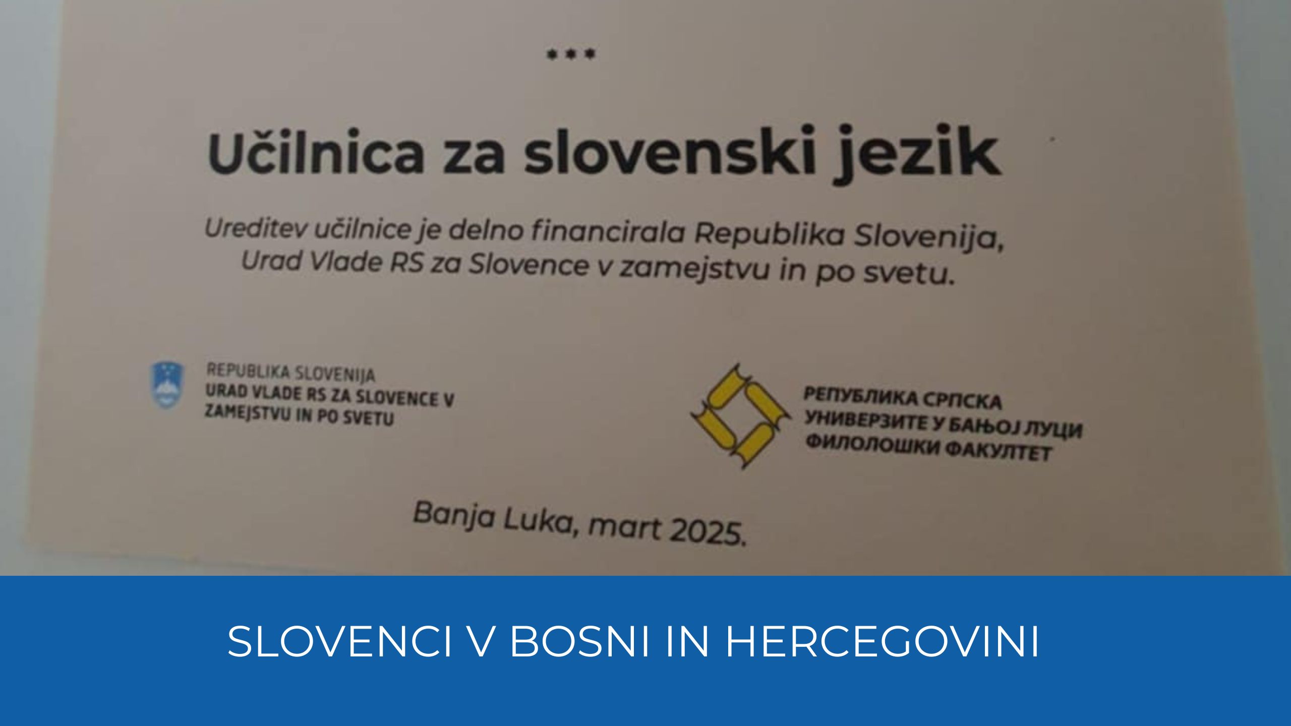 Napis na vratih učilnice