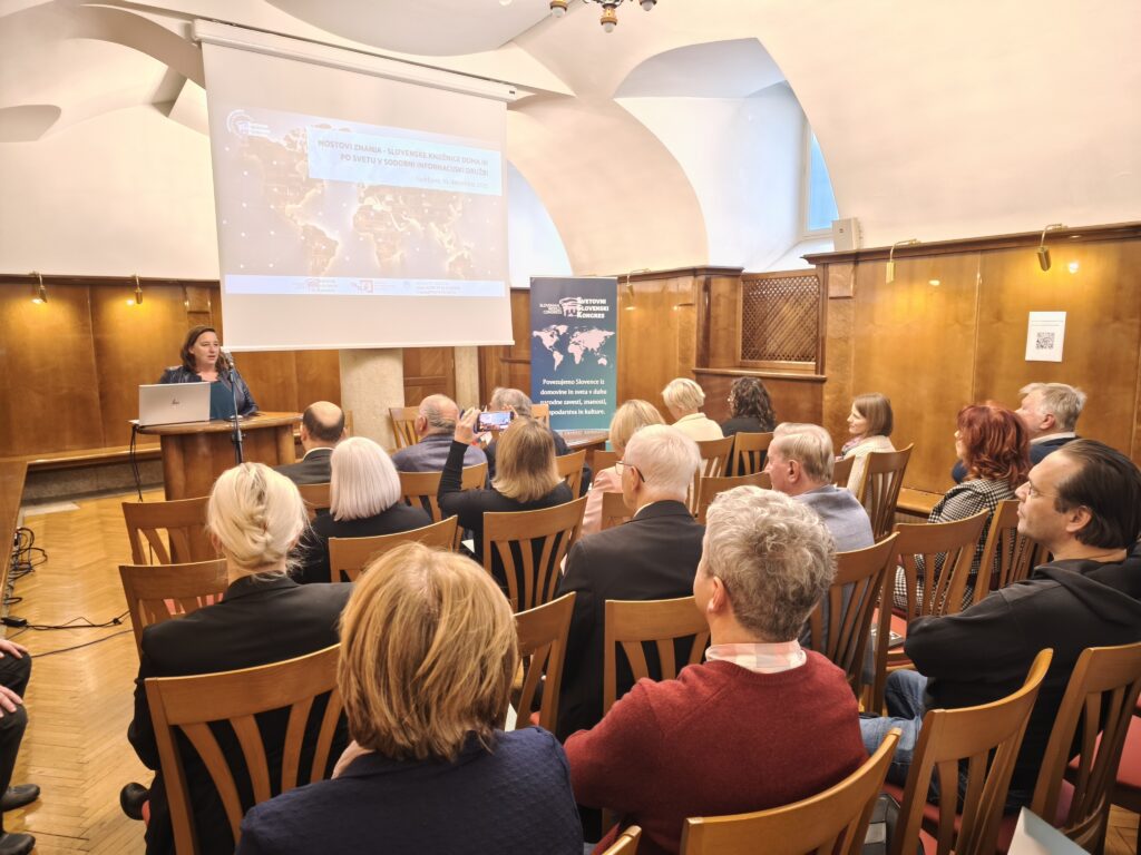 Mostovi znanja - slovenske knjižnice doma in po svetu Vesna Humar na konferenci